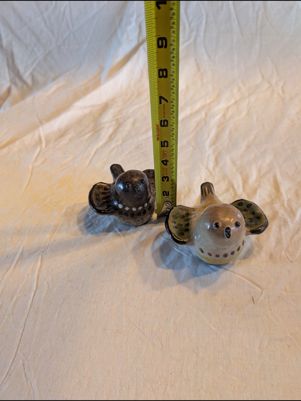 Vintage Brown and Tan Ceramic Tommy Kakinuma Bird Pair - Picture 7 of 8